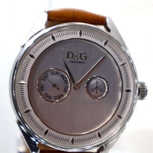 D&G Elegant Silver and Brown Timepiece